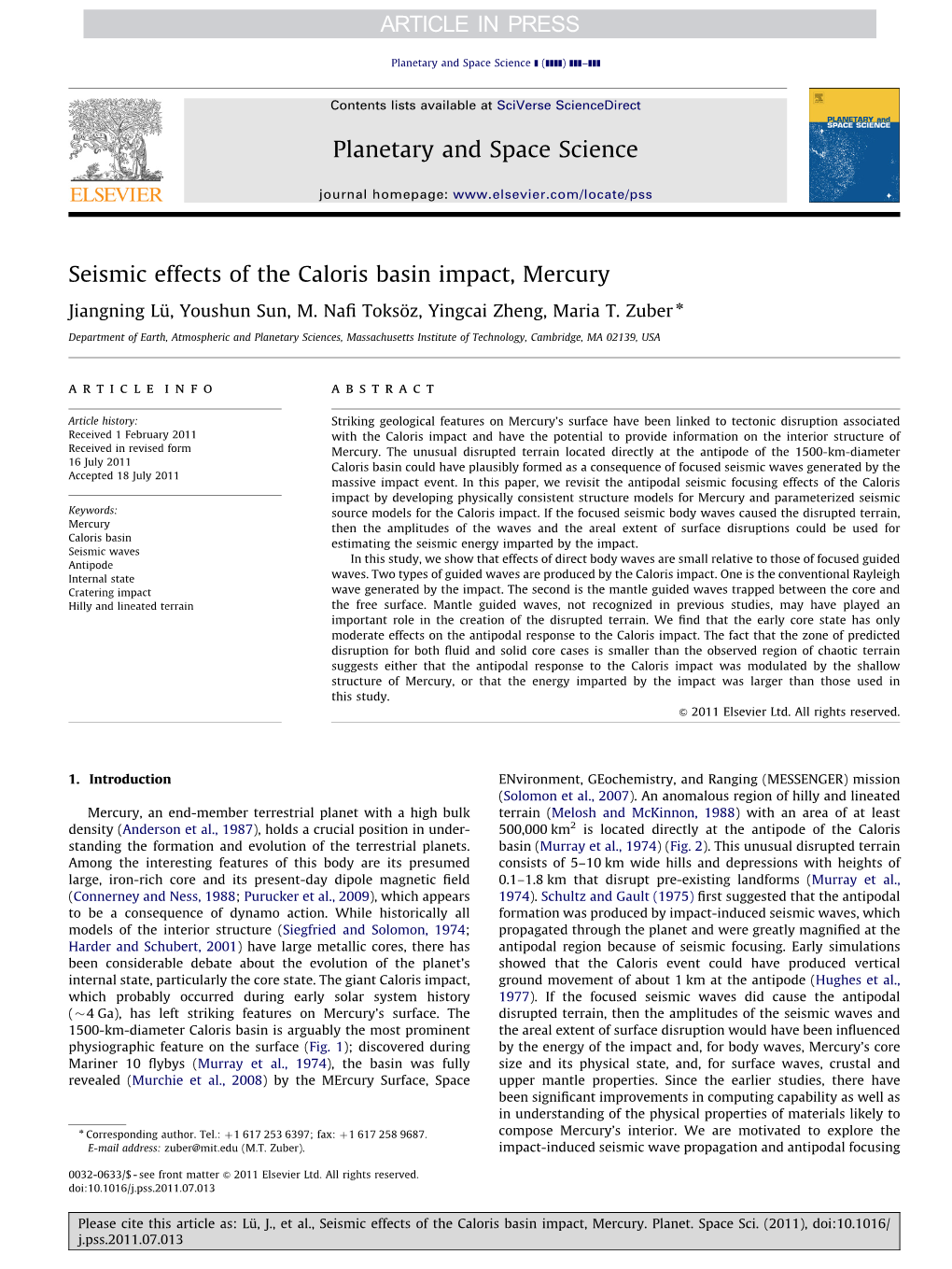 Seismic Effects of the Caloris Basin Impact, Mercury