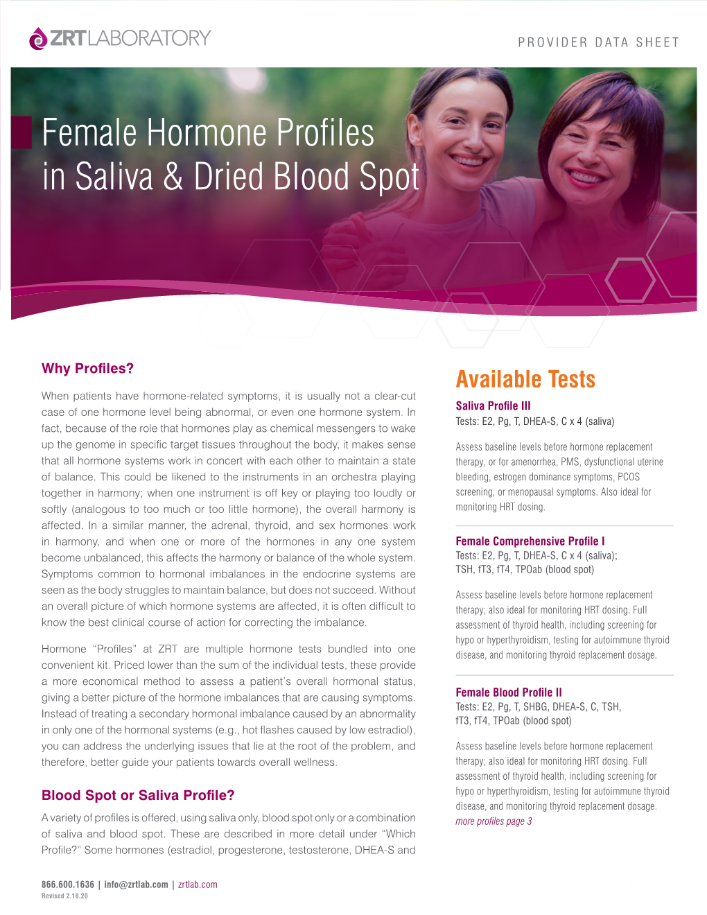 Female Hormone Profiles in Saliva & Dried Blood Spot