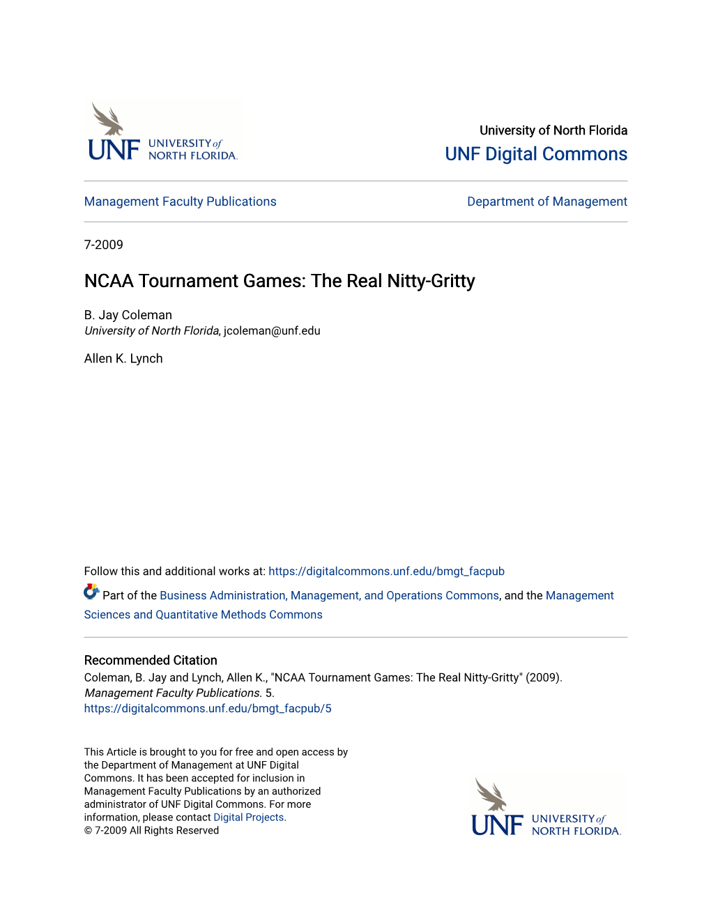 NCAA Tournament Games: the Real Nitty-Gritty