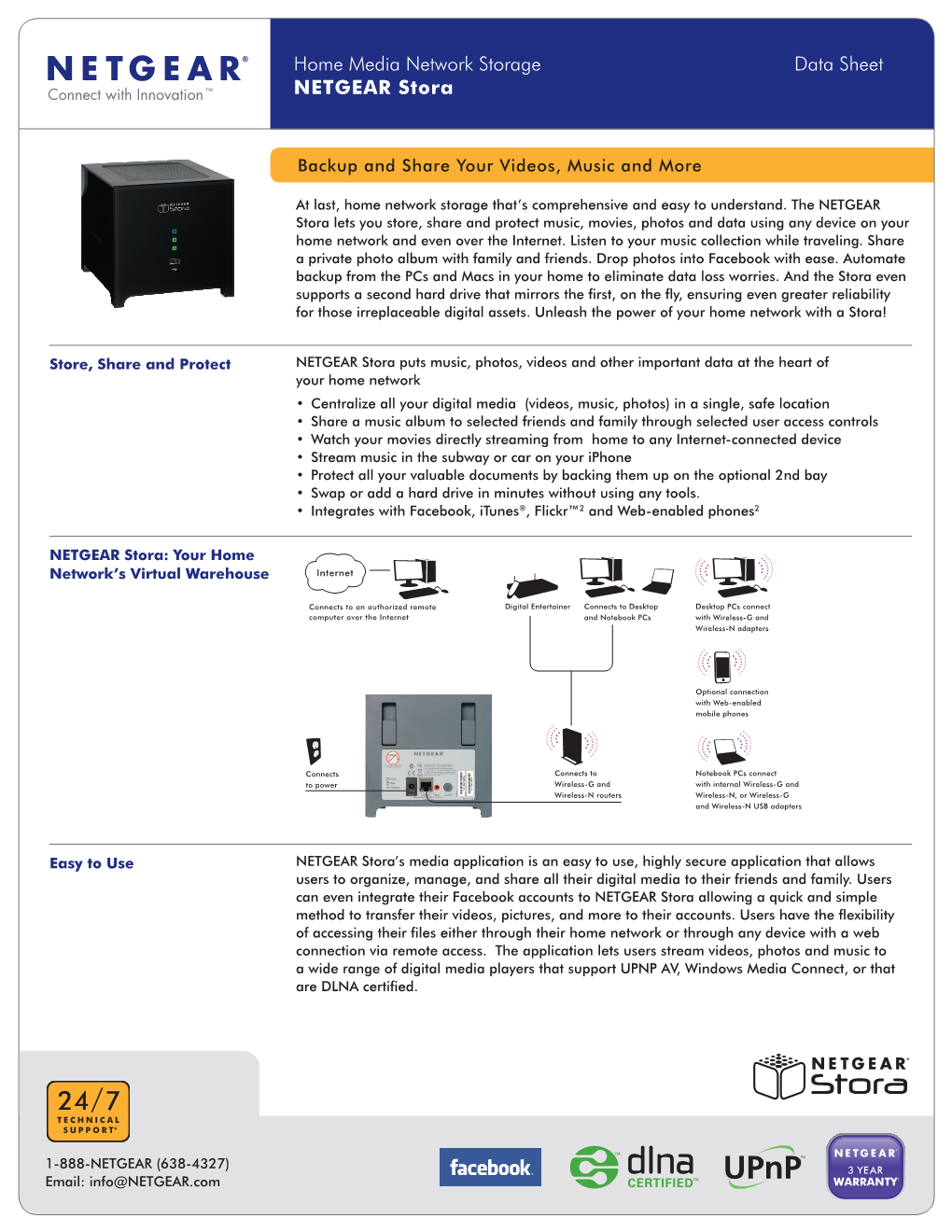 Home Media Network Storage Data Sheet NETGEAR Stora