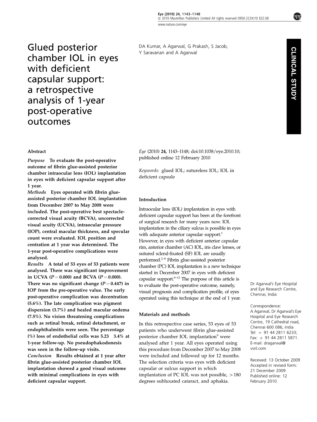 Glued Posterior Chamber IOL in Eyes with Deficient Capsular Support