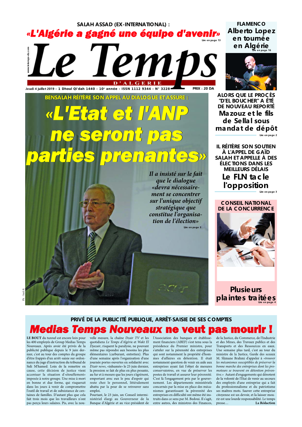 Pdf Le Temps D Algérie Du 2019-07-04