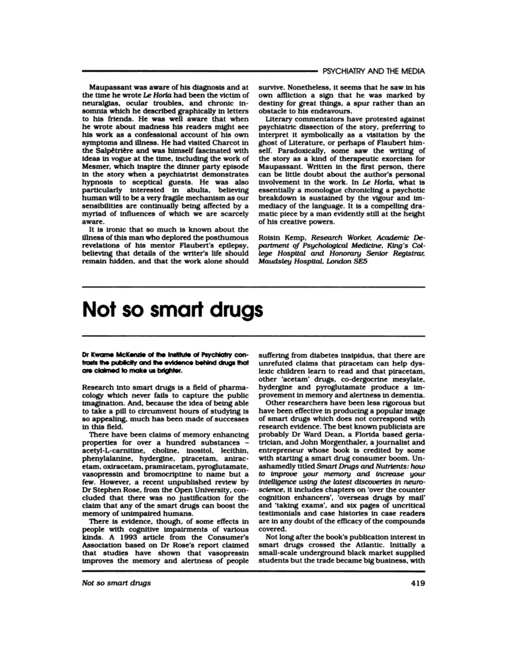 Not So Smart Drugs