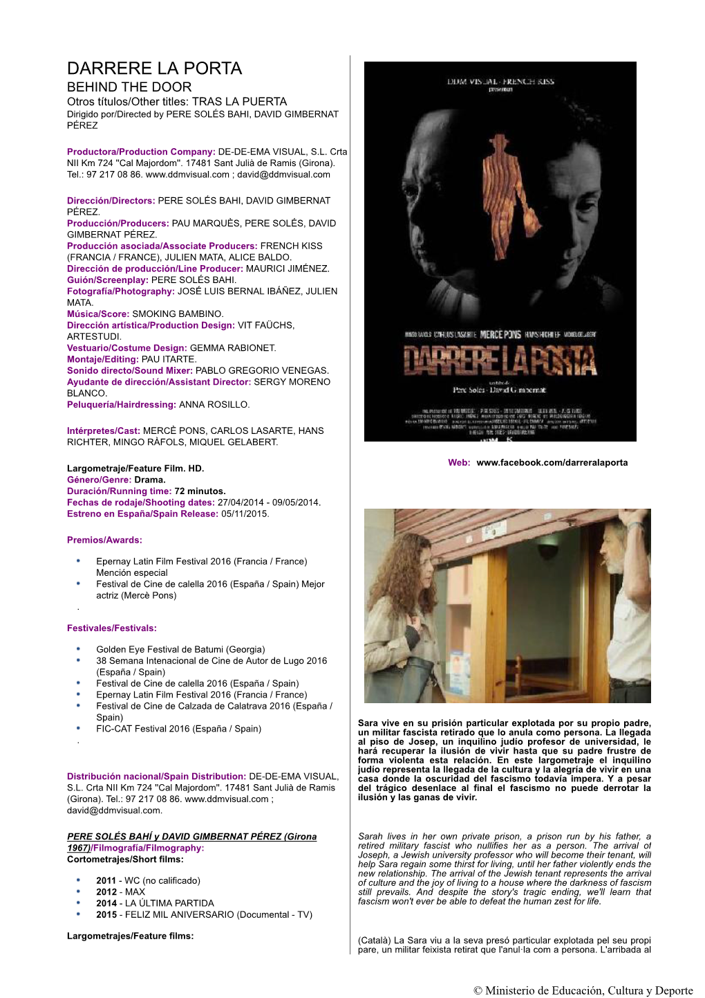 Largometrajes 2015 Feature Films