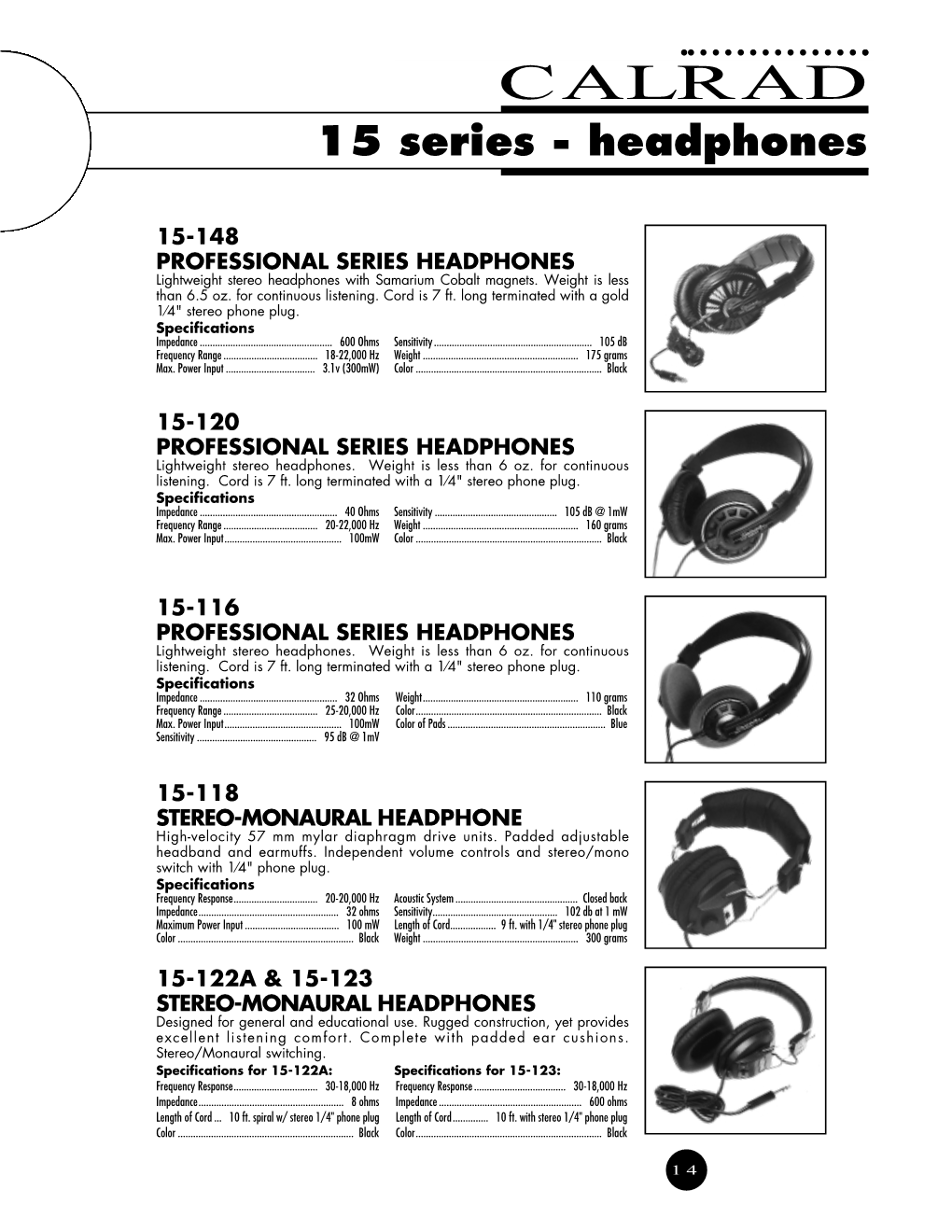 CALRAD 15 Series - Headphones