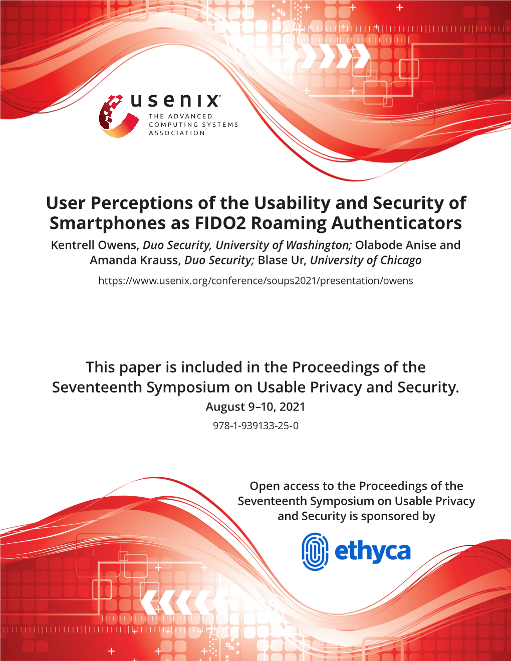 User Perceptions of the Usability and Security of Smartphones As FIDO2