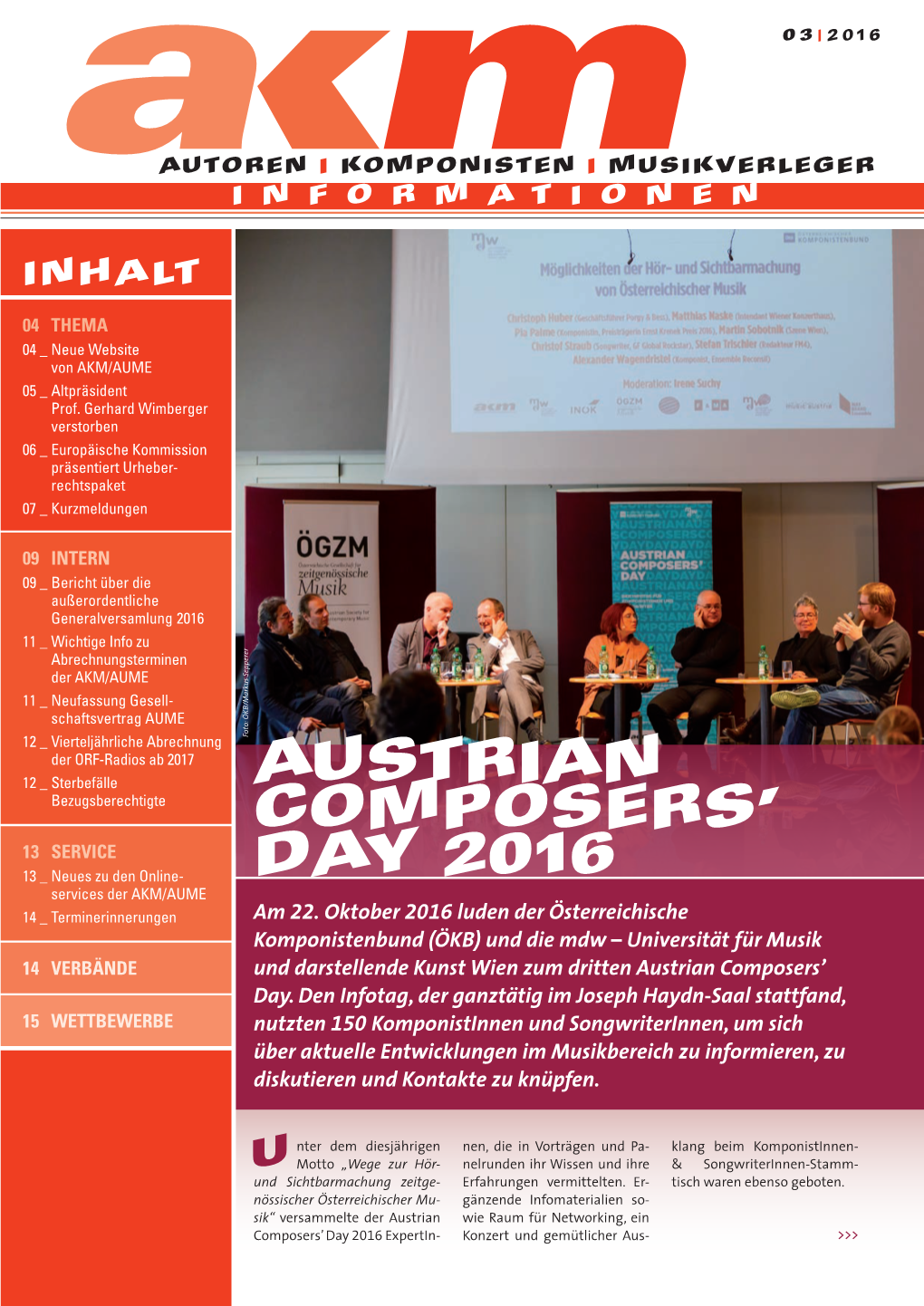 AUSTRIAN Composers' Day 2016