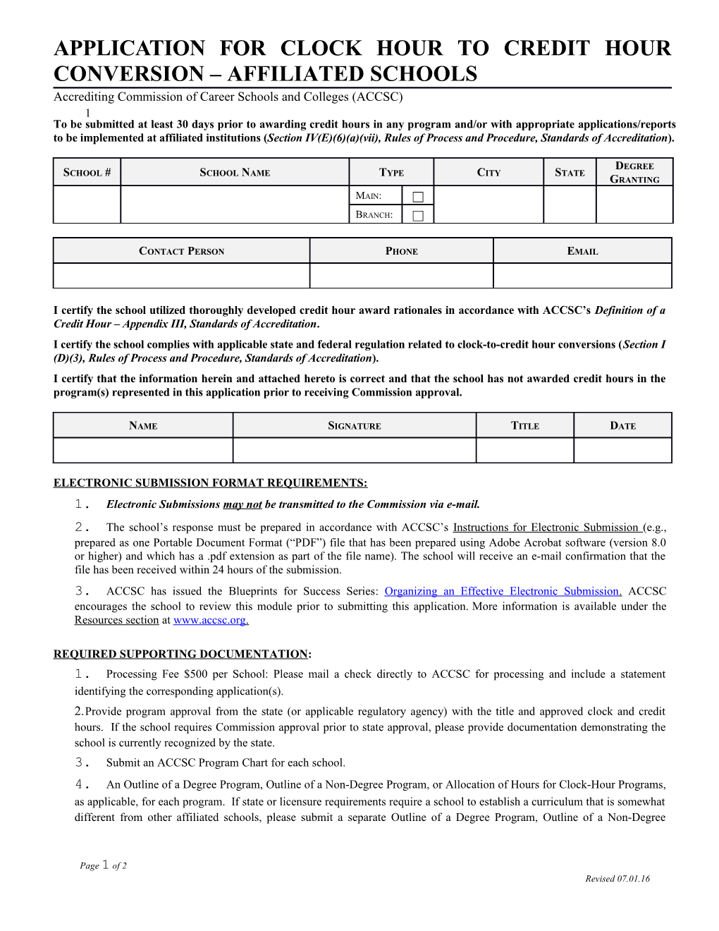 Clock Hour to Credit Hour Application s2