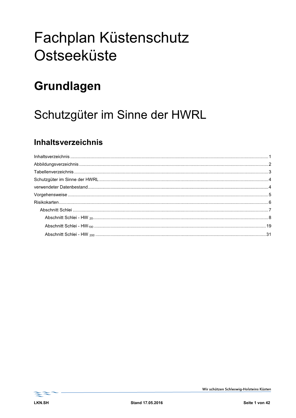 Fachplan Küstenschutz Ostseeküste