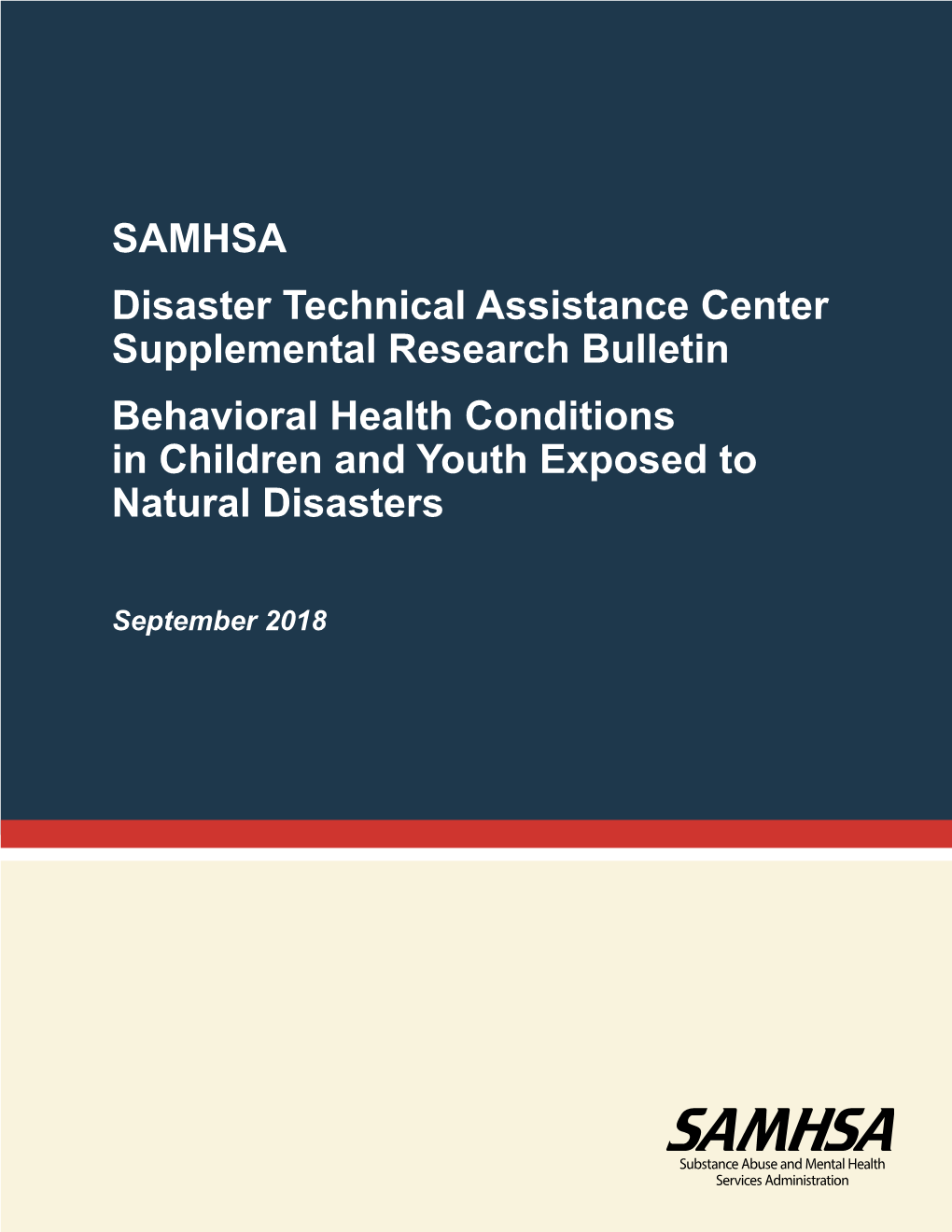 Behavioral Health Conditions in Children and Youth Exposed to Natural Disasters