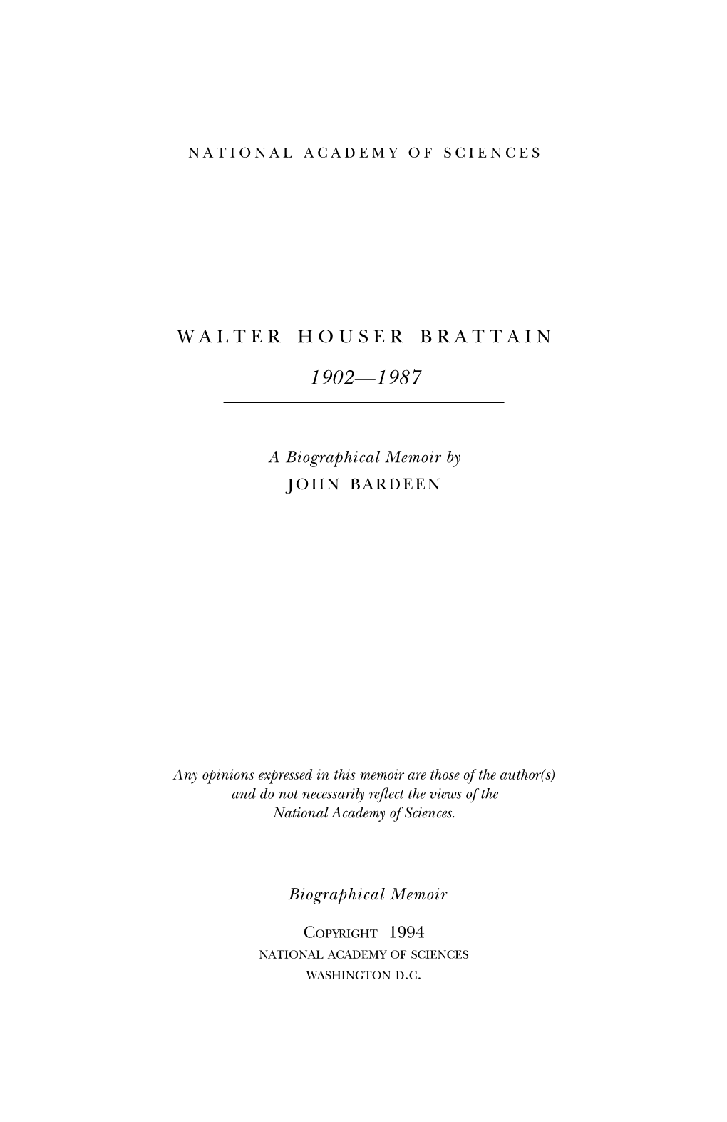 Walter Houser Brattain