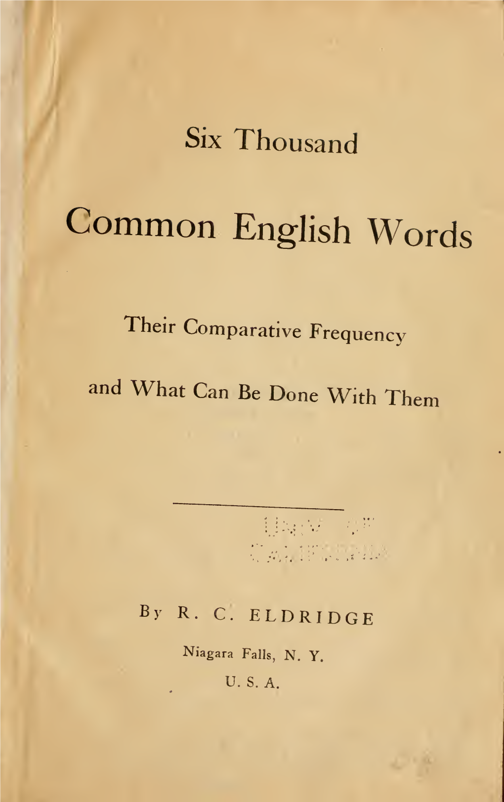 Six Thousand Common English Words