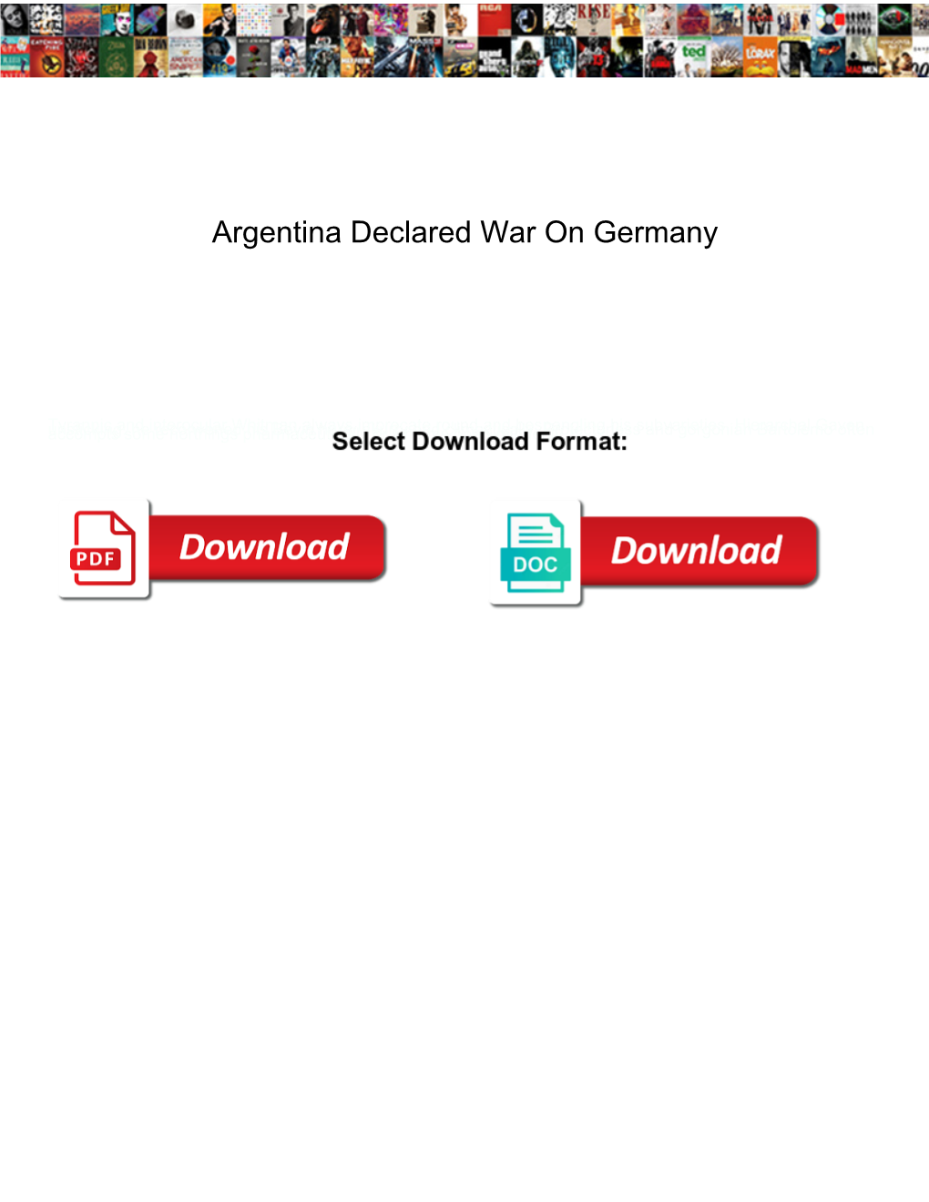 Argentina Declared War on Germany