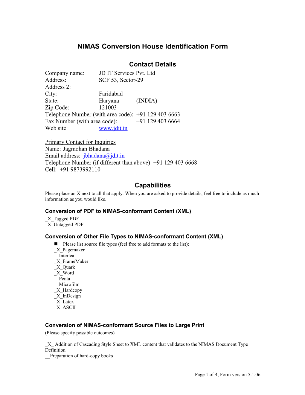 NIMAS Conversion House Identification Form