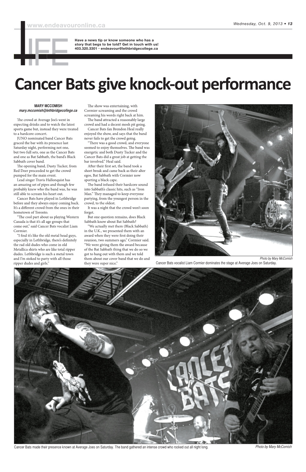 Cancer Bats Give Knock-Out Performance