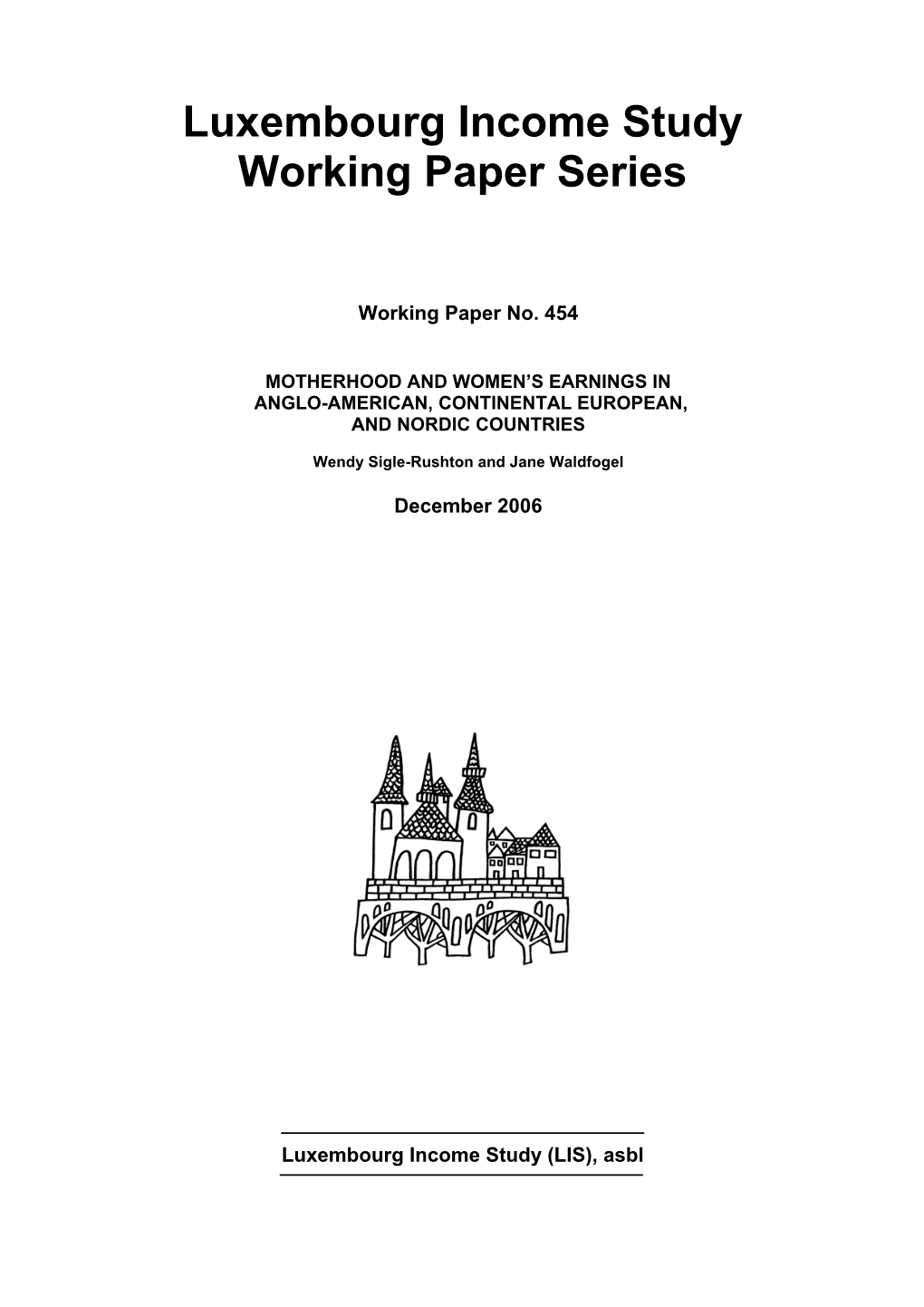 Luxembourg Income Study Working Paper Series