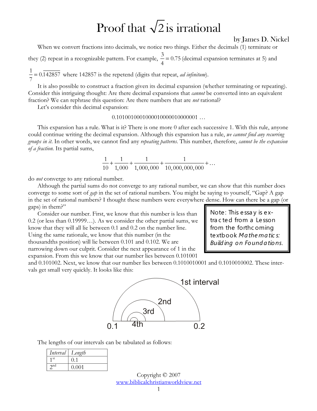 Proof That 2Is Irrational