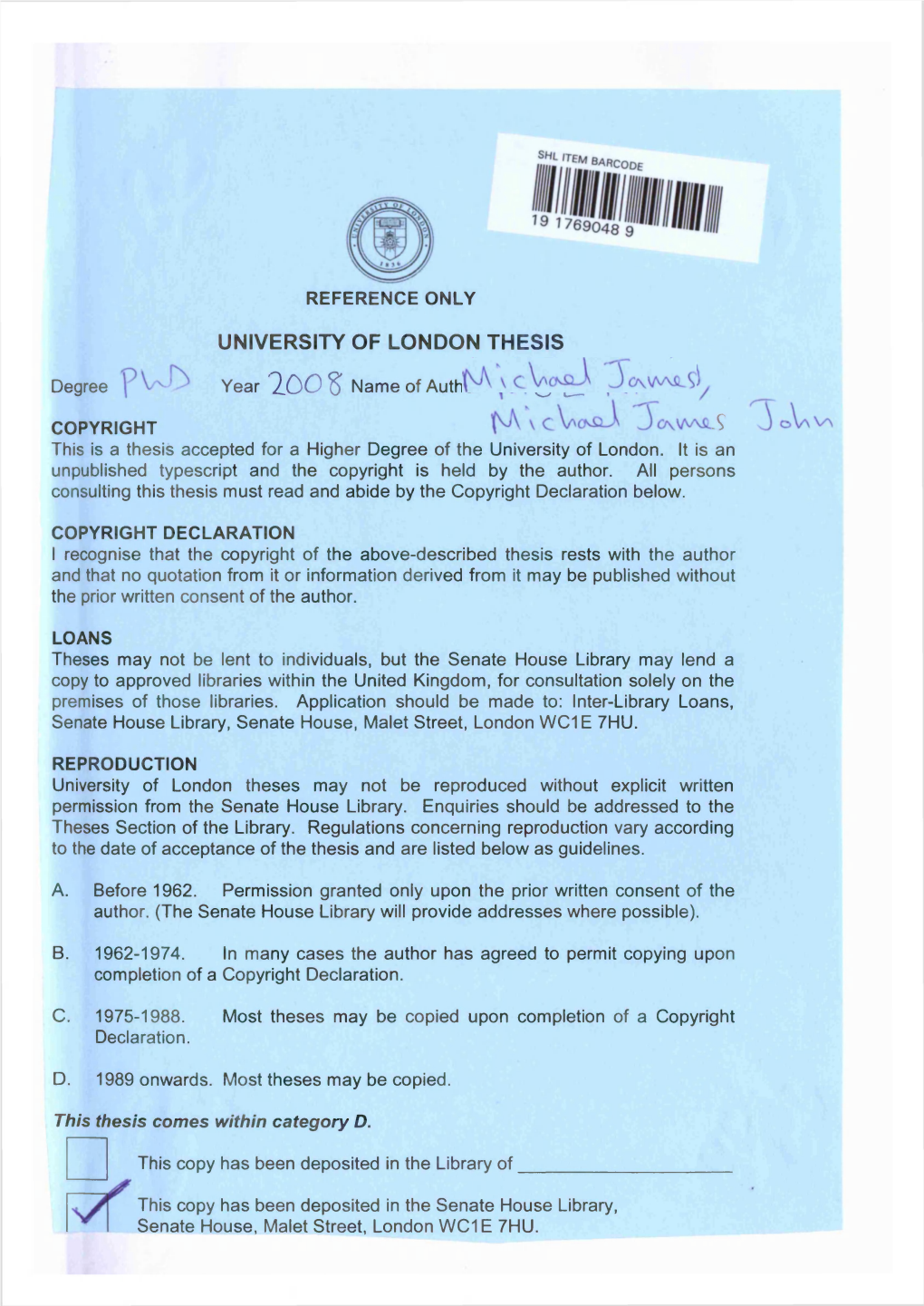 University of London Thesis .9