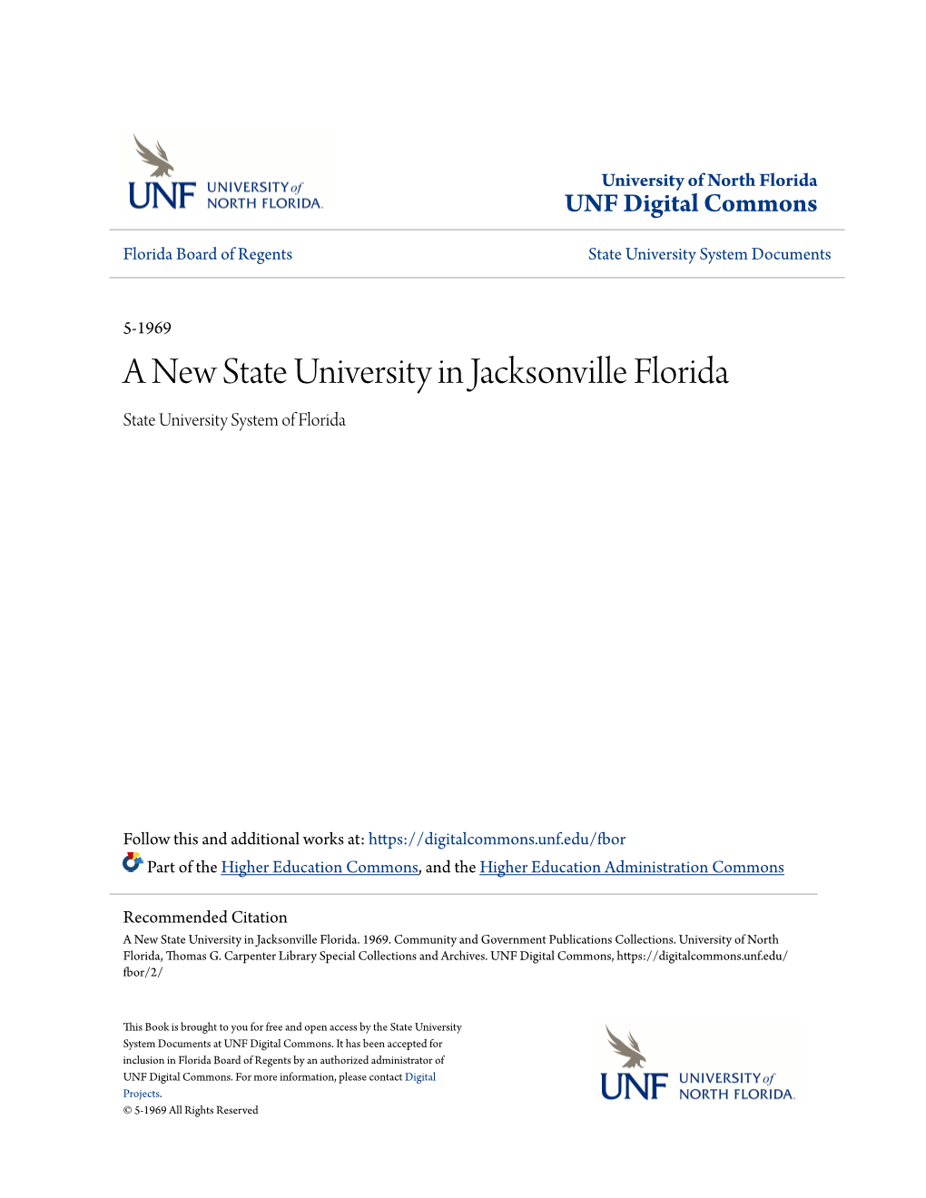 A New State University in Jacksonville Florida State University System of Florida