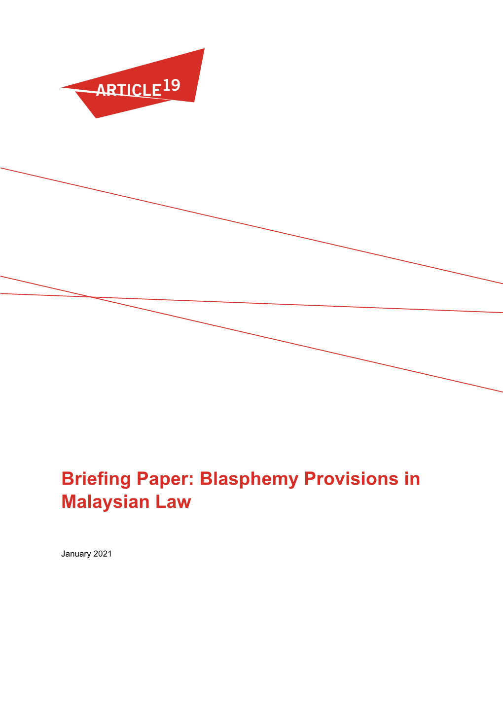 Briefing Paper: Blasphemy Provisions in Malaysian Law