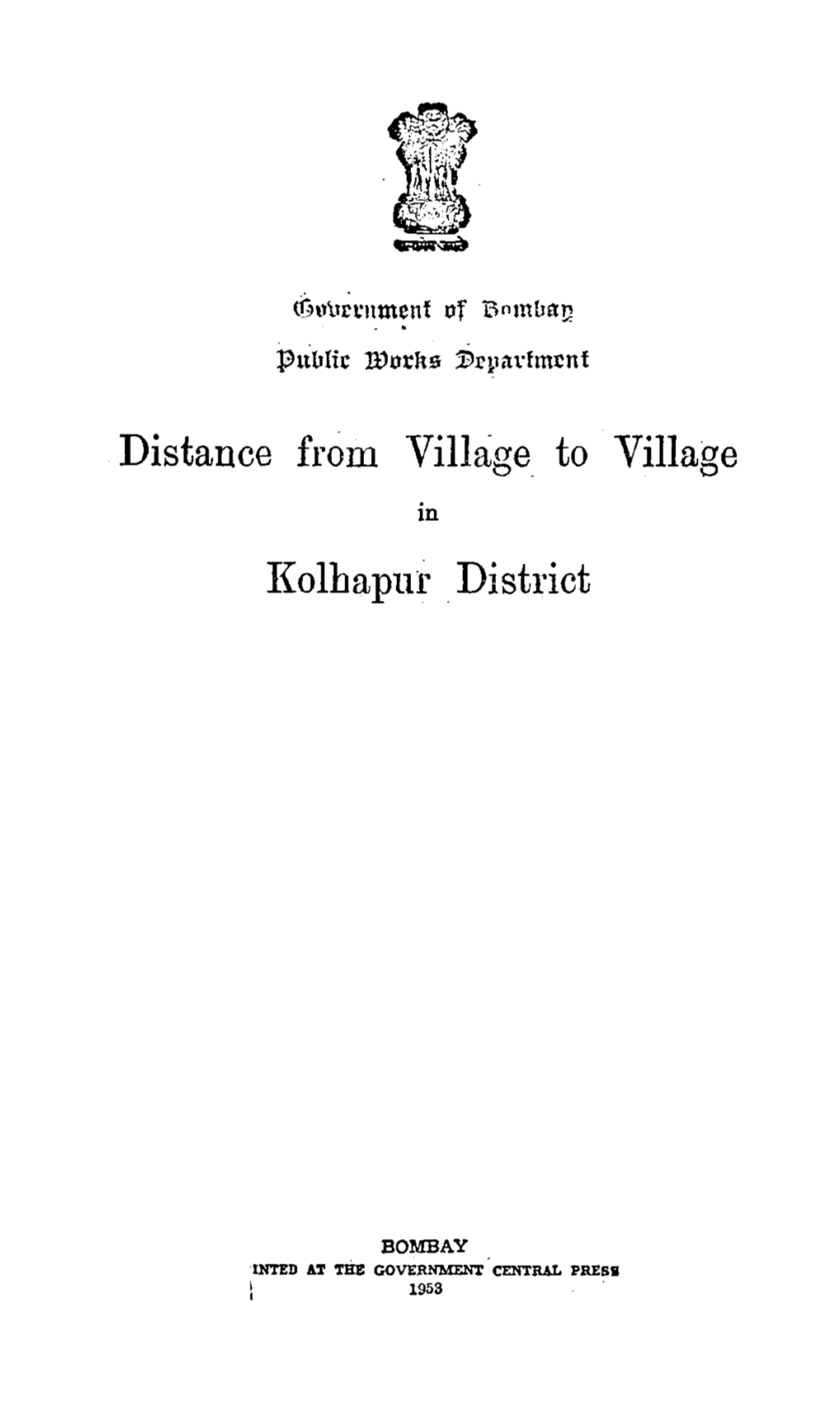 Distance from Village to Village Kolhaput . District