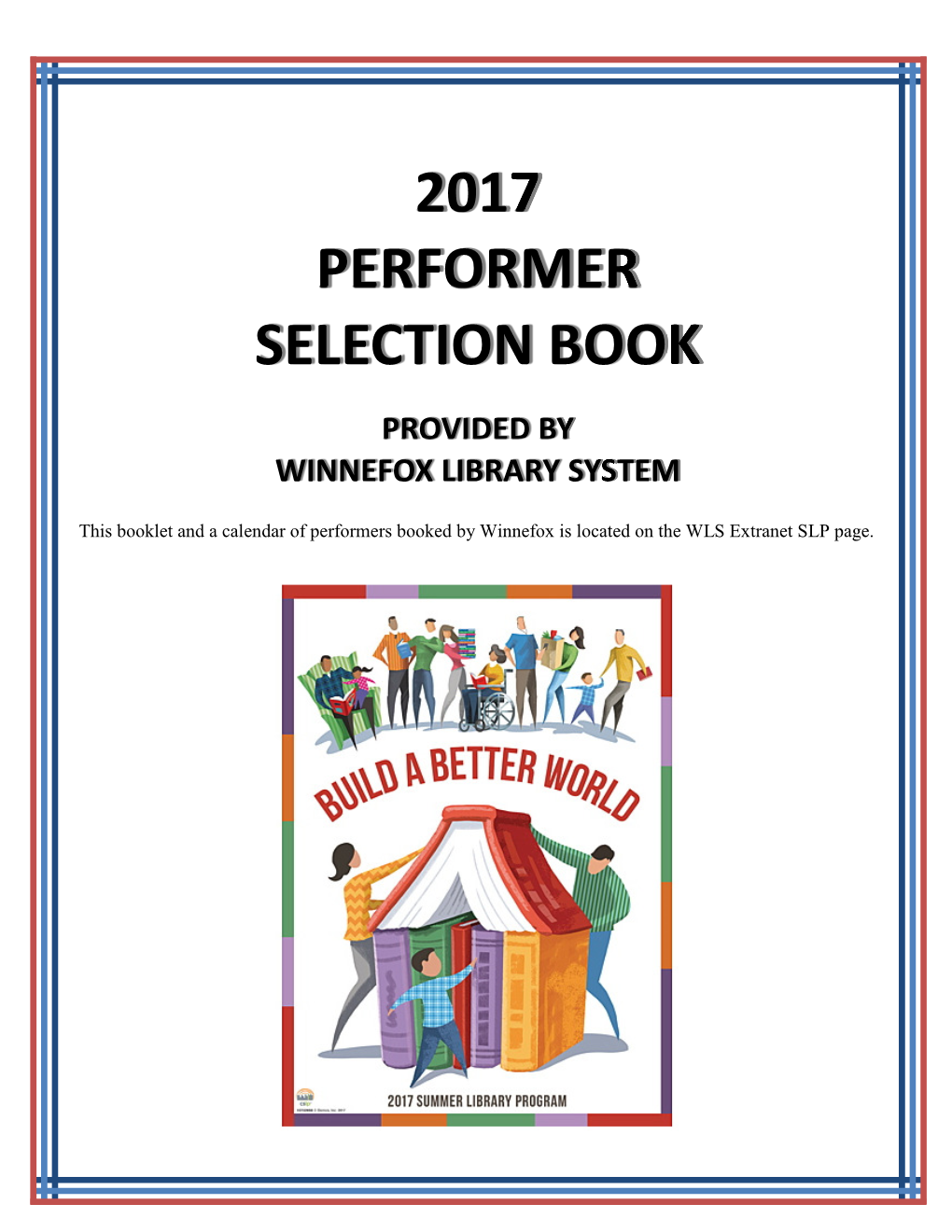 2017 Performer Selection Book