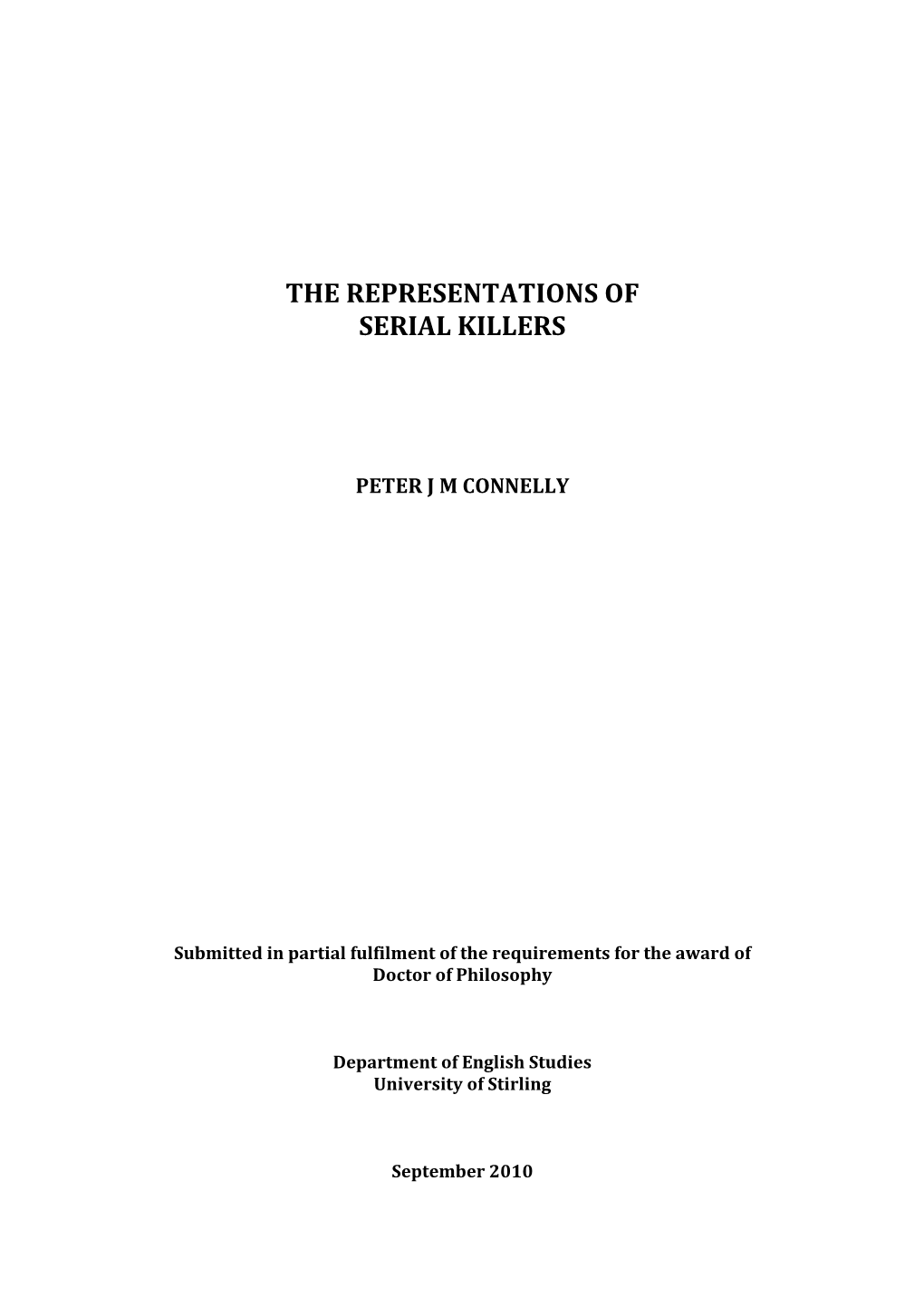 The Representations of Serial Killers.Pdf