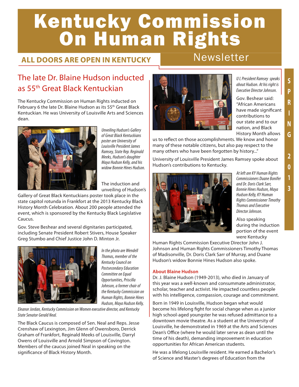 2013 Spring Newsletter