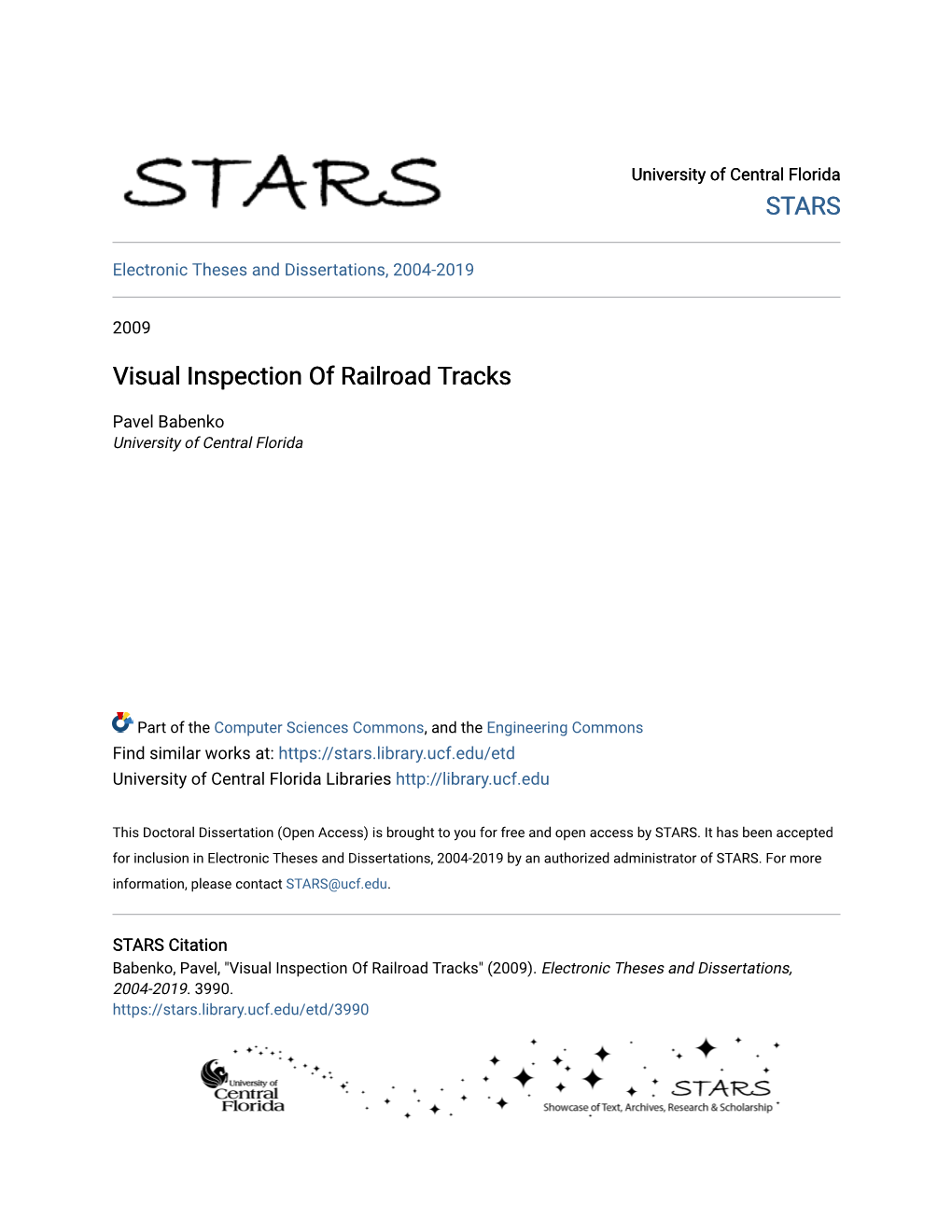 Visual Inspection of Railroad Tracks