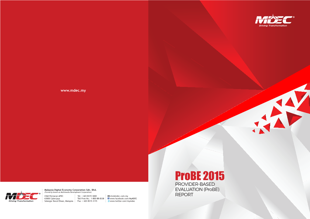 Probe 2015 PROVIDER-BASED Malaysia Digital Economy Corporation Sdn