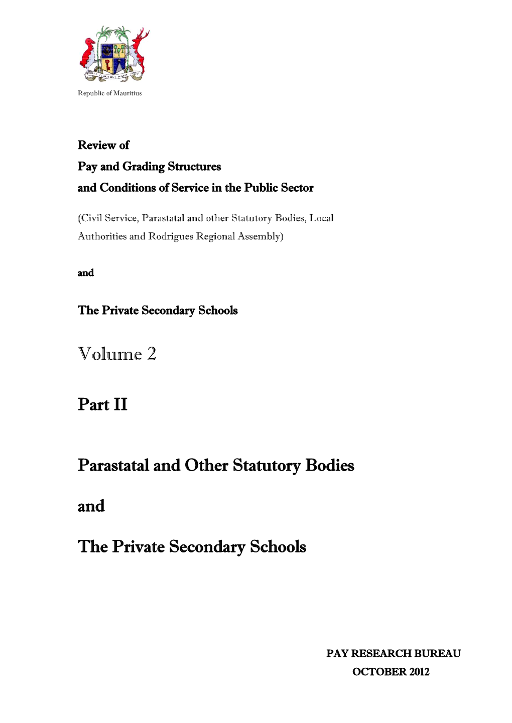 Parastatal and Other Statutory Bodies and The