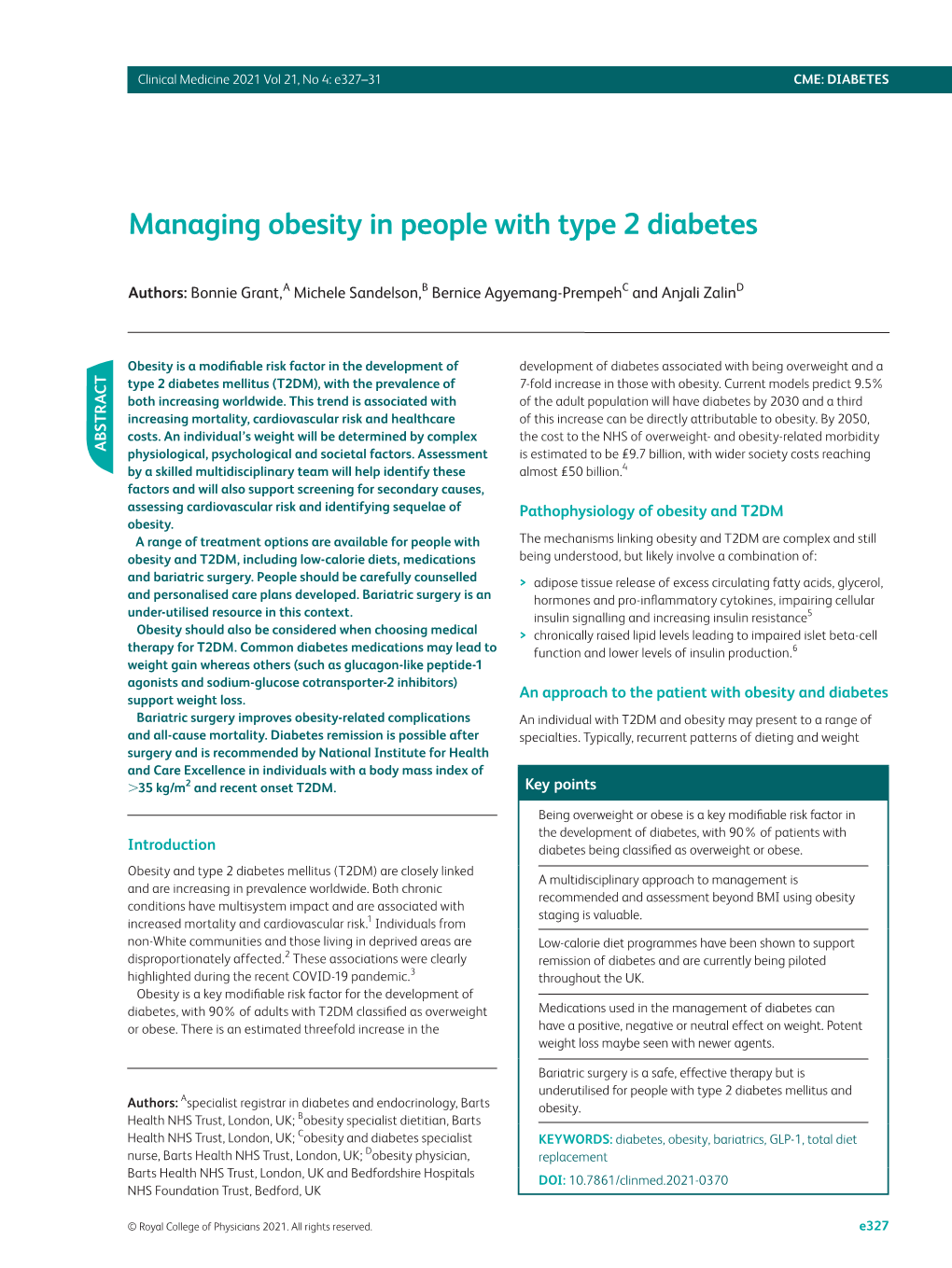 Managing Obesity in People with Type 2 Diabetes