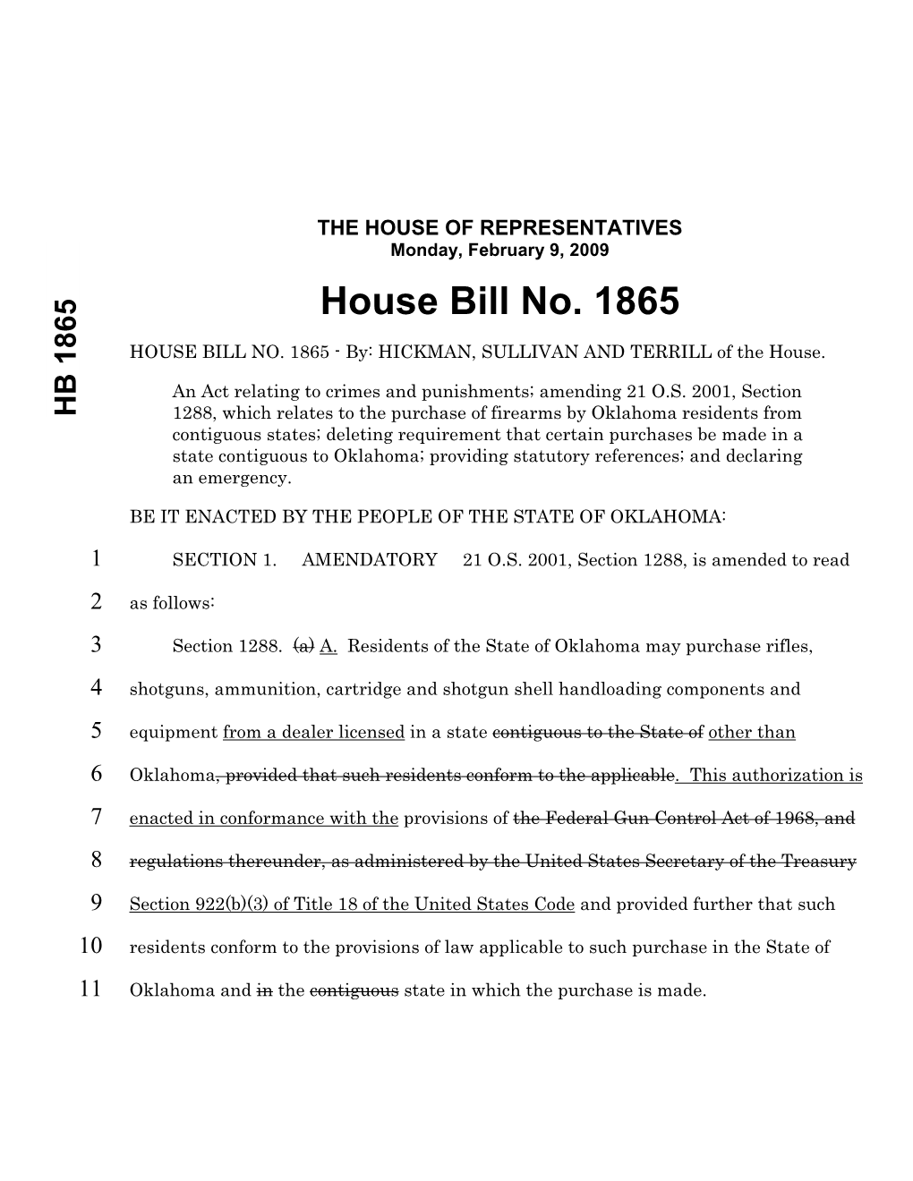 House Bill No. 1865