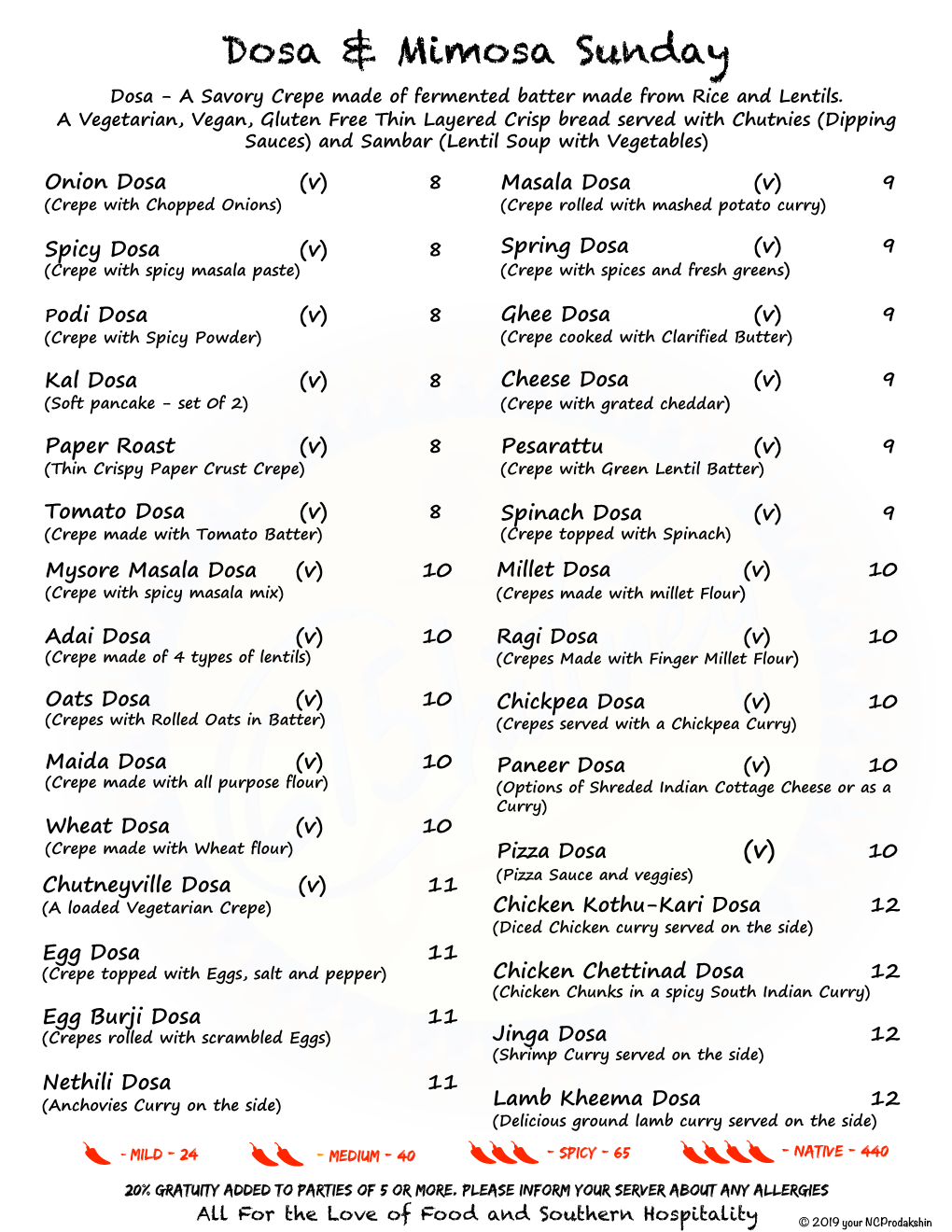 Chutney Menu Summer