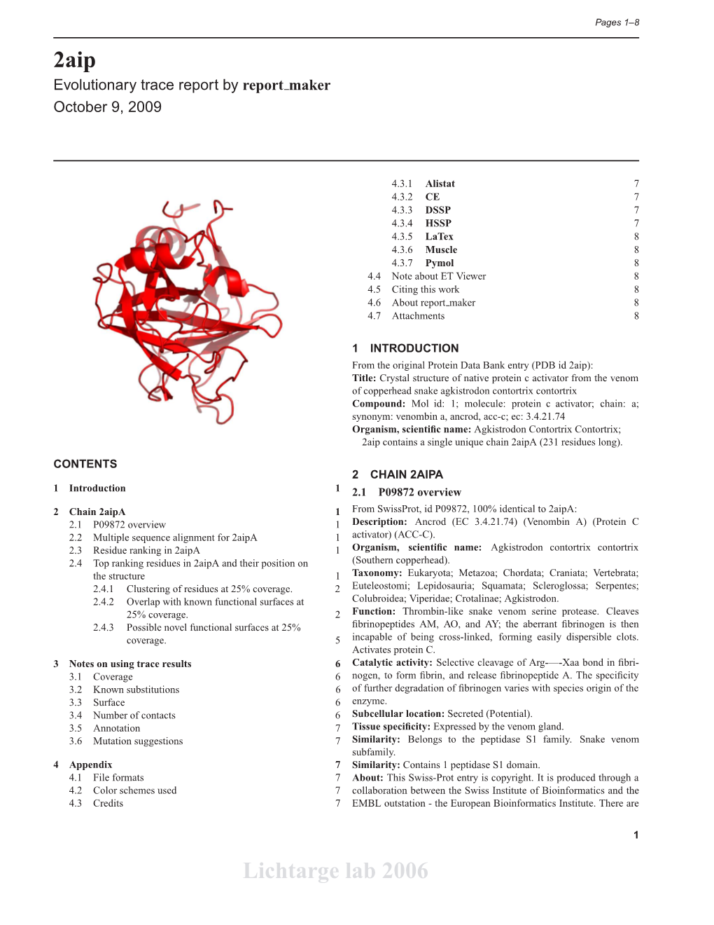 2Aip Lichtarge Lab 2006