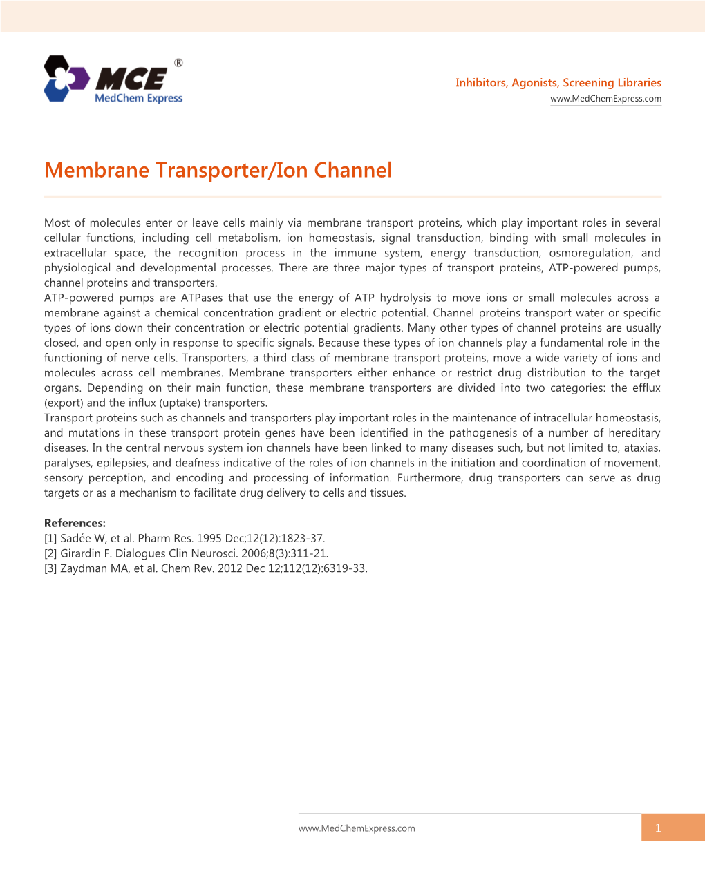 Membrane Transporter/Ion Channel