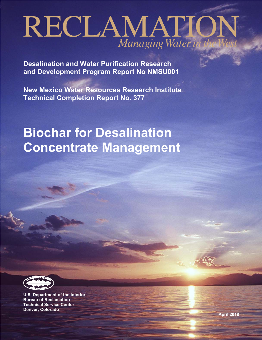 Biochar for Desalination Concentrate Management