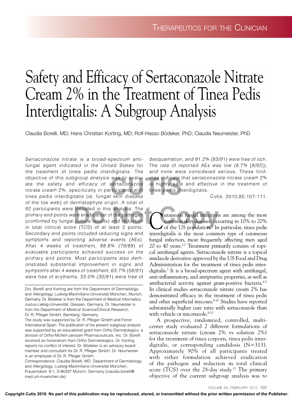 Safety and Efficacy of Sertaconazole Nitrate Cream 2% in the Treatment of Tinea Pedis Interdigitalis: a Subgroup Analysis