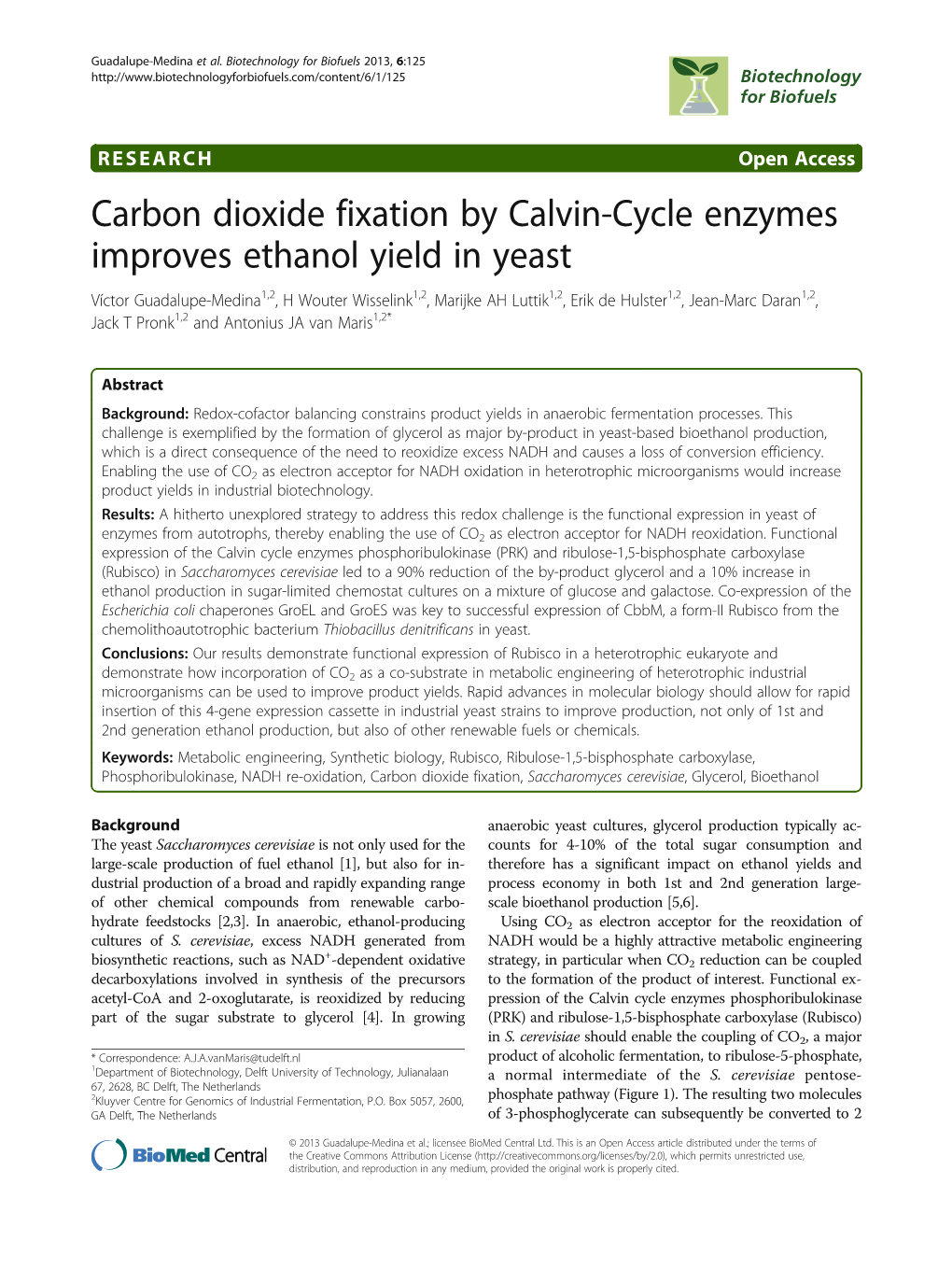 Carbon Dioxide Fixation by Calvin-Cycle Enzymes Improves