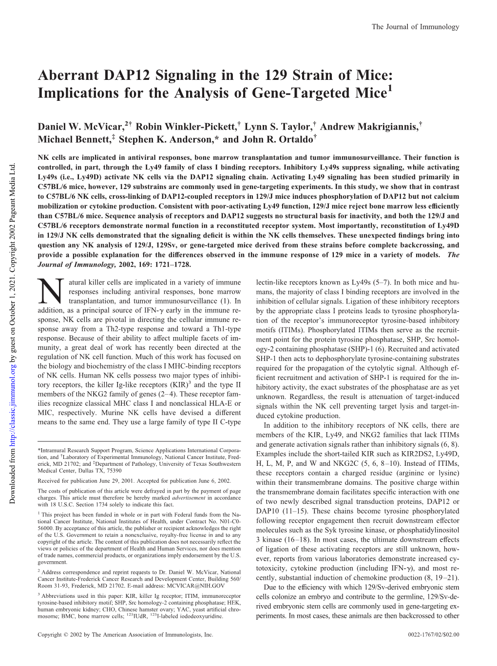 Gene-Targeted Mice of Mice