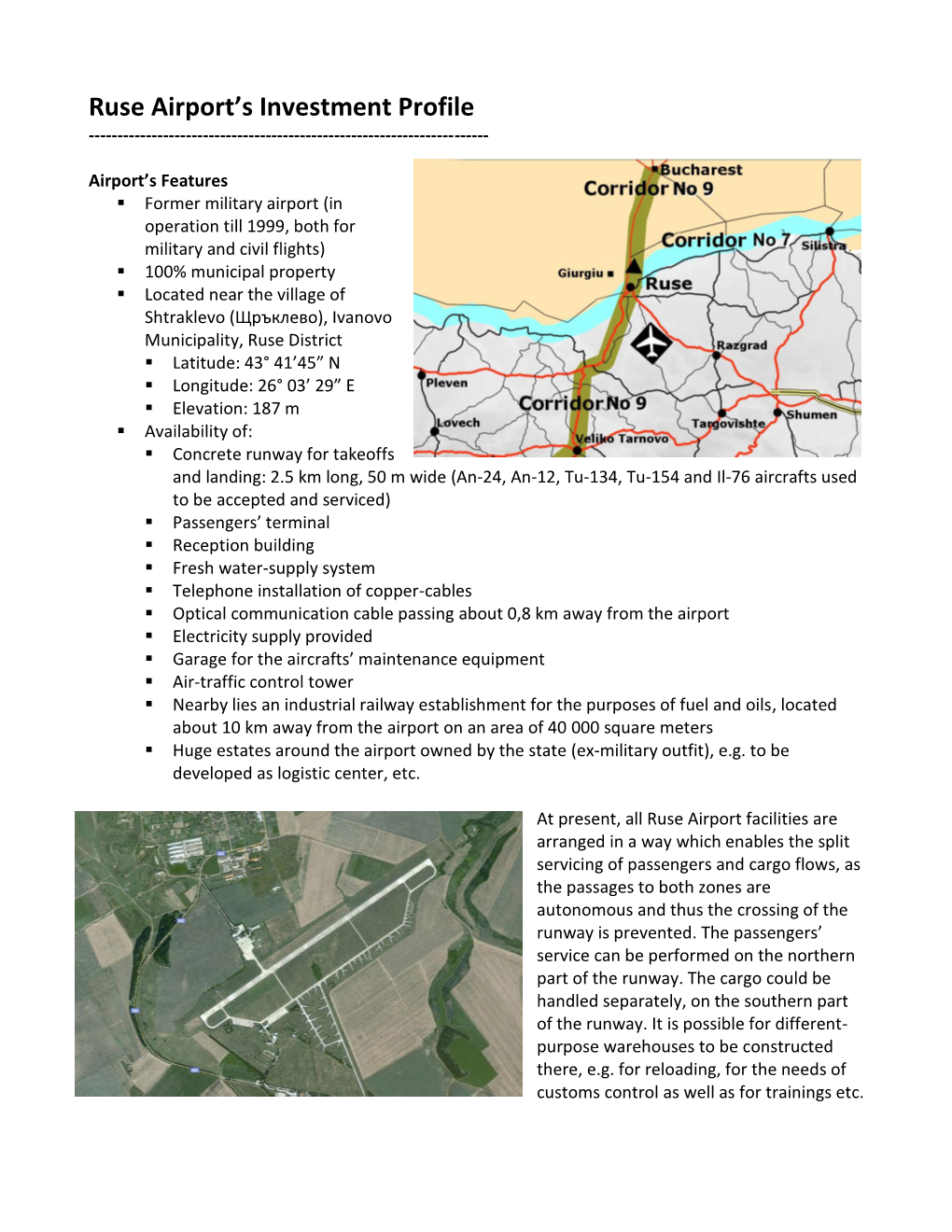 Ruse Airport's Investment Profile