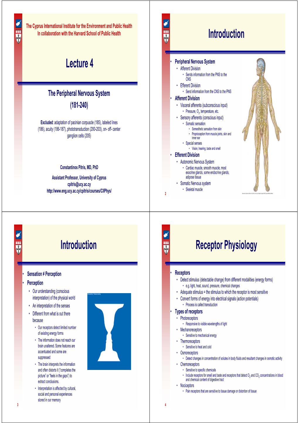 Lecture 4 Introduction Introduction Receptor Physiology