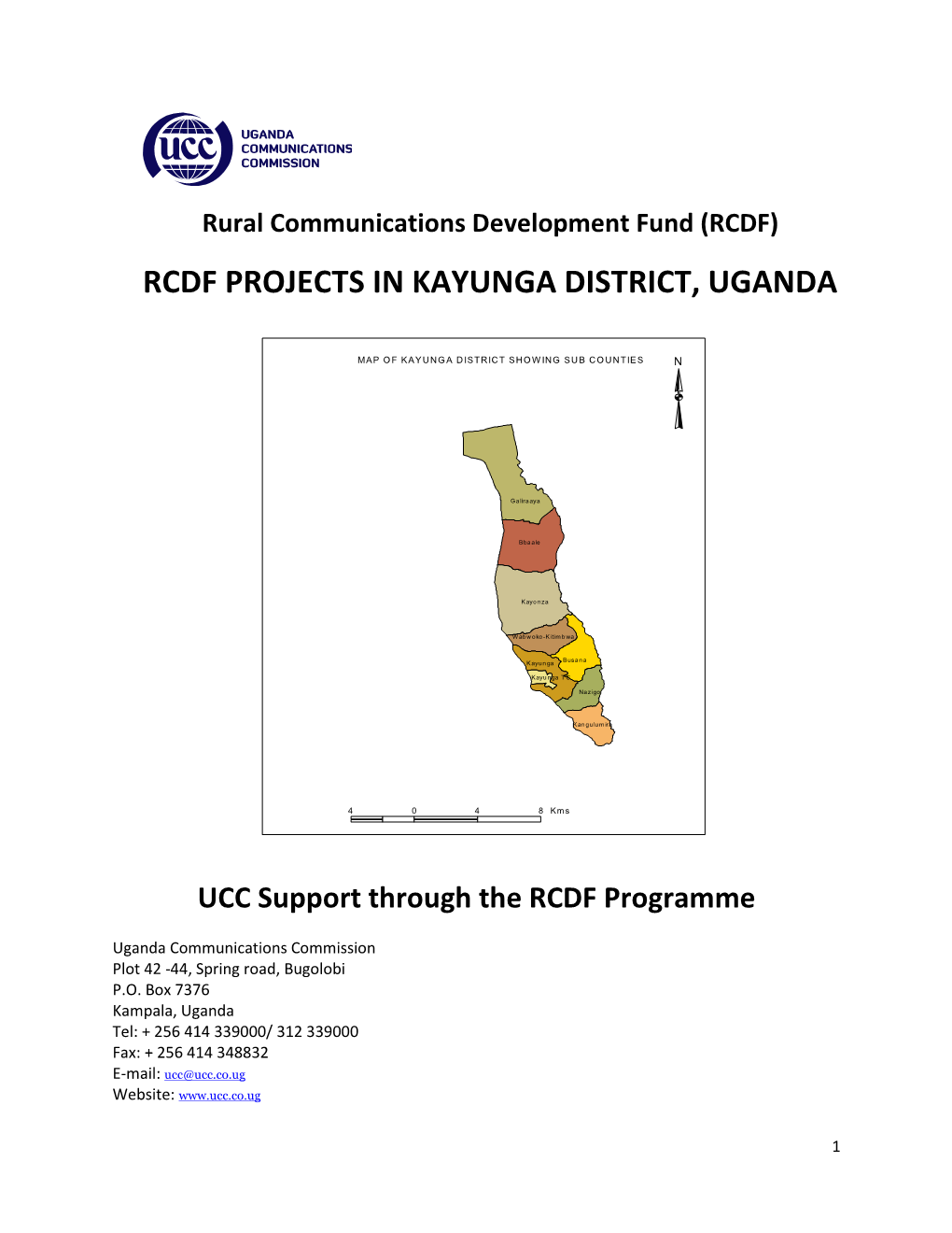 Rcdf Projects in Kayunga District, Uganda