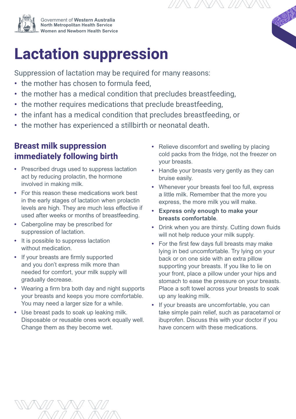 Lactation Suppression