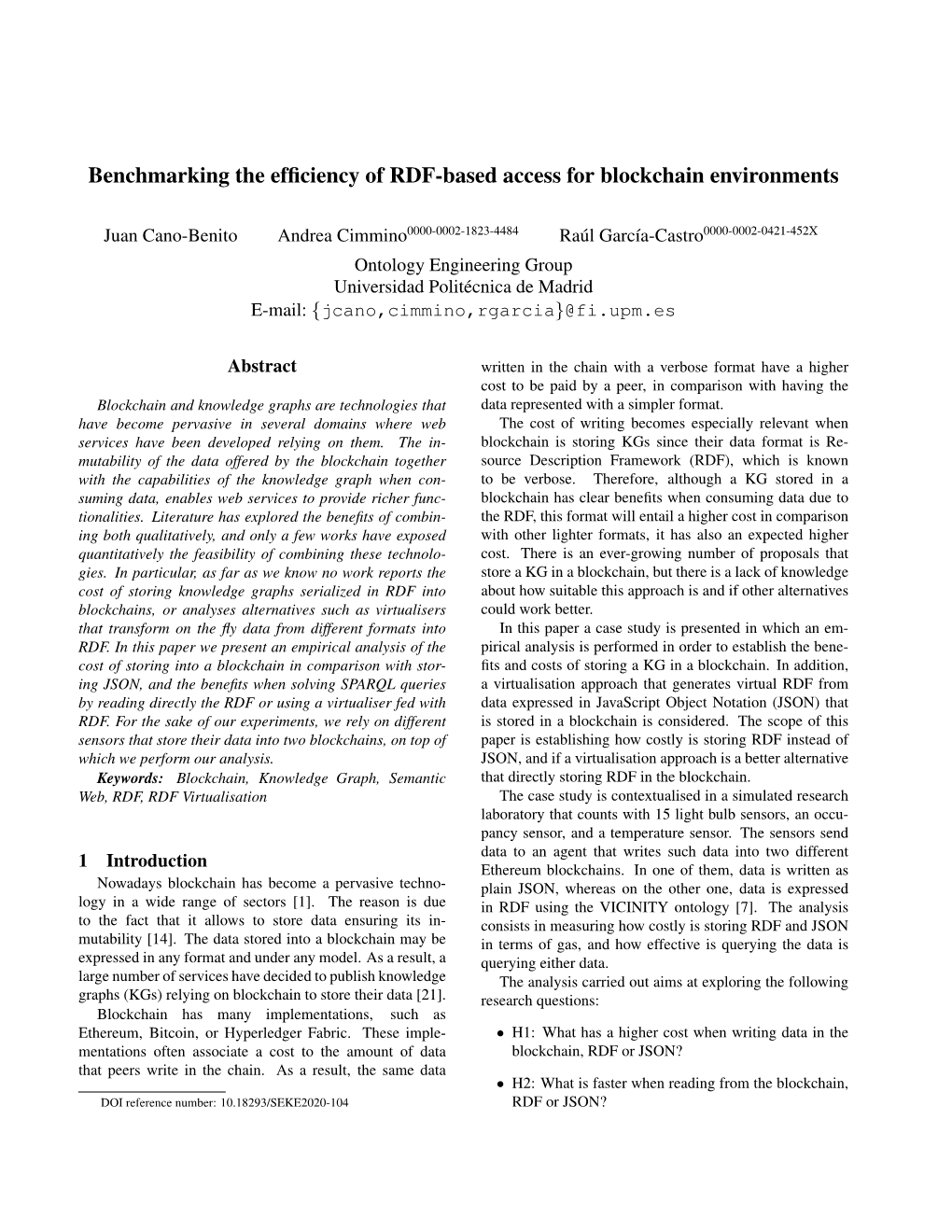 Benchmarking the Efficiency of RDF-Based Access for Blockchain