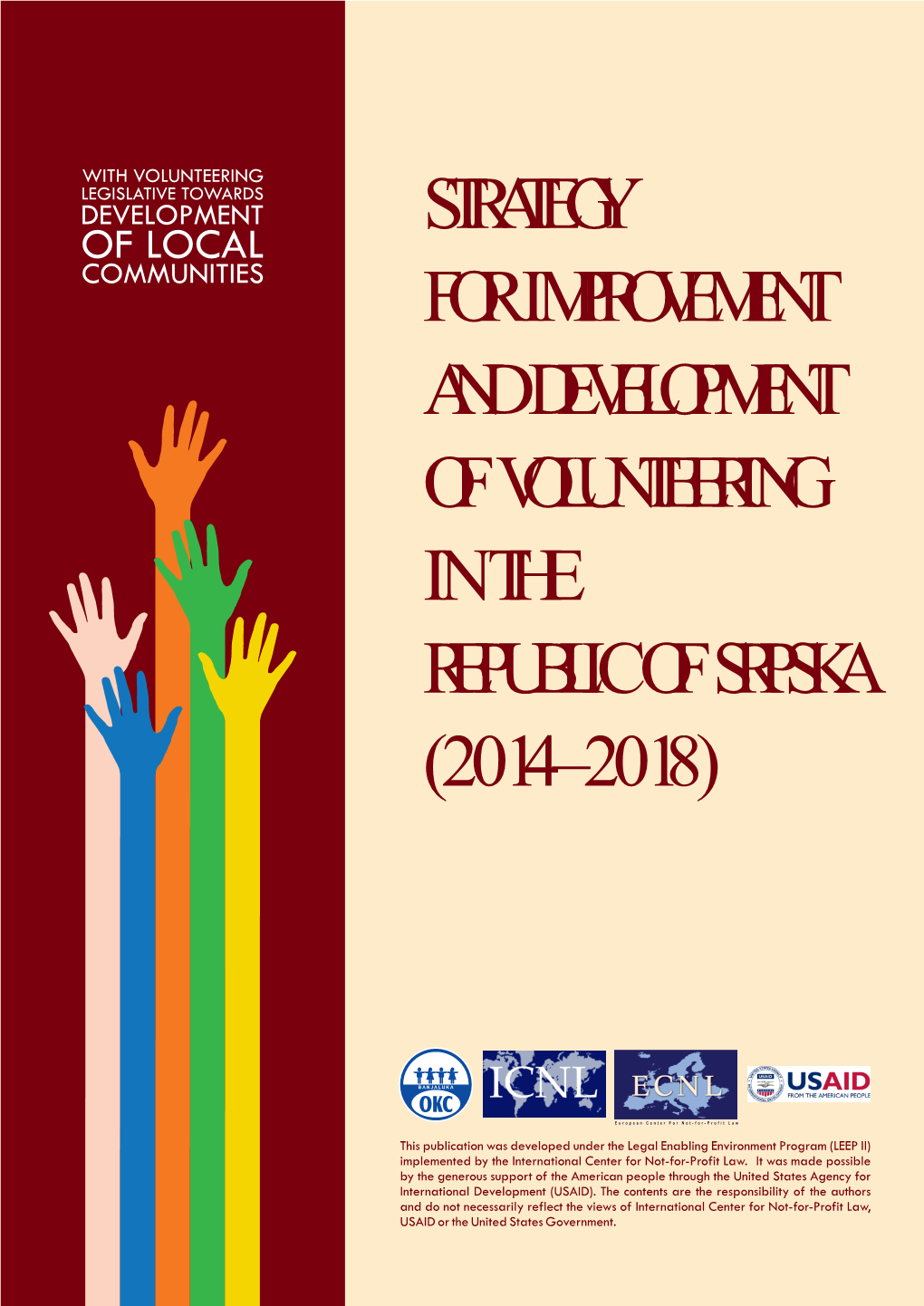 Strategy for Improvement and Development of Volunteering in the Republic of Srpska (2014–2018)