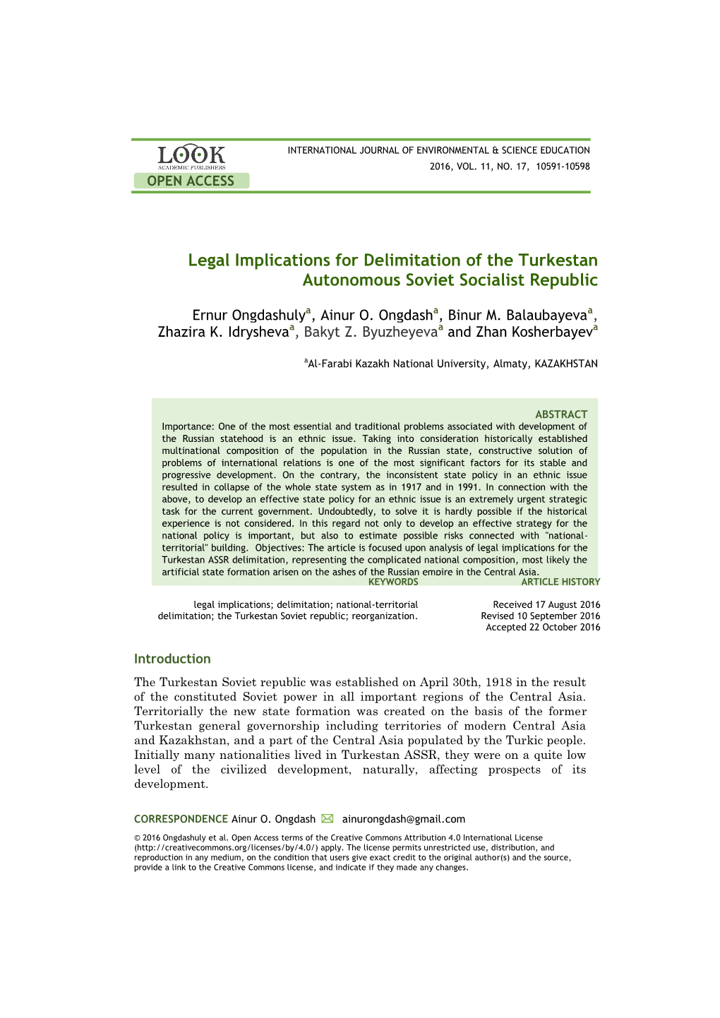 Legal Implications for Delimitation of the Turkestan Autonomous Soviet Socialist Republic