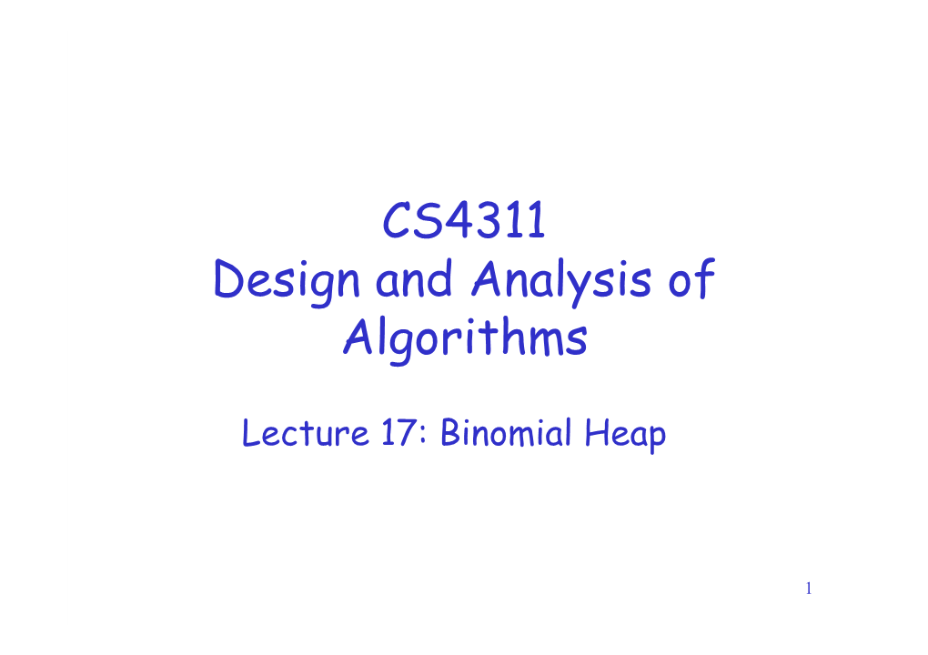 CS4311 Design and Analysis of Algorithms