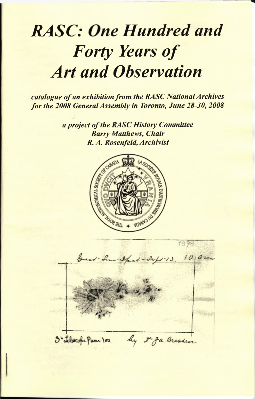 RASC: One Hundred and Forty Years of Art and Observation