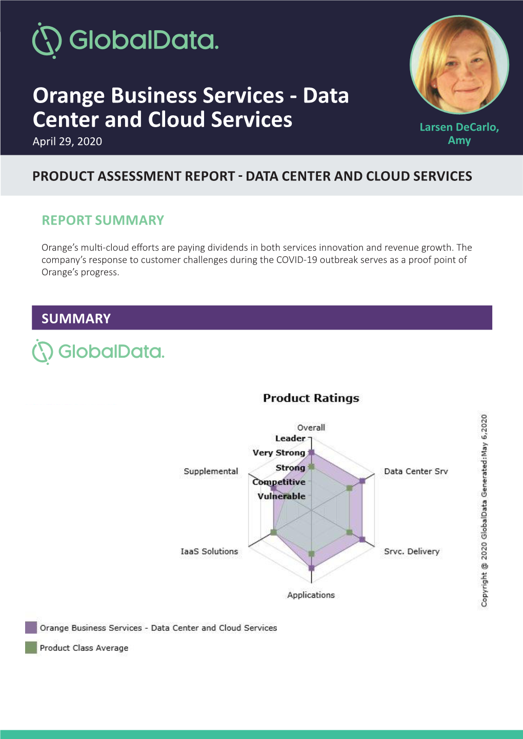 Data Center and Cloud Services Larsen Decarlo, April 29, 2020 Amy